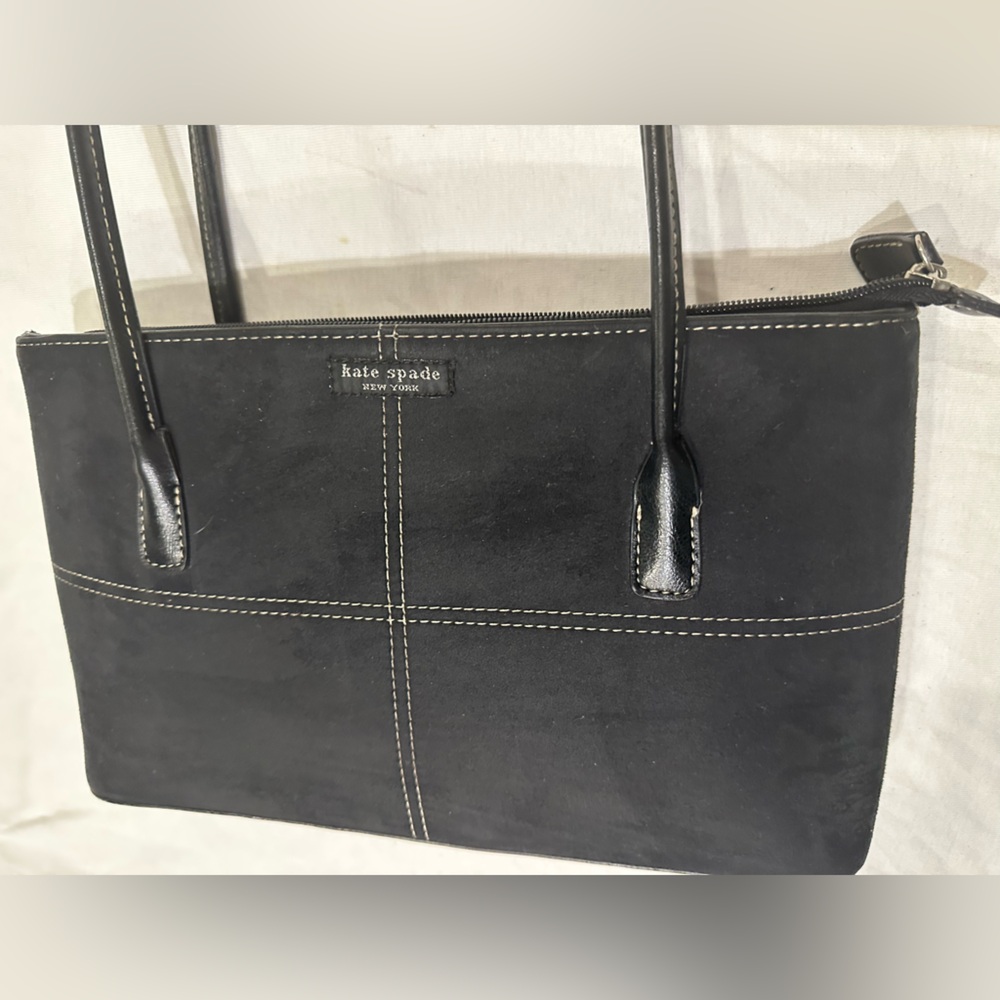 Vintage Kate Spade Black Suede 90’s Y2K Shoulder Bag some damaged to handle - Picture 1 of 16